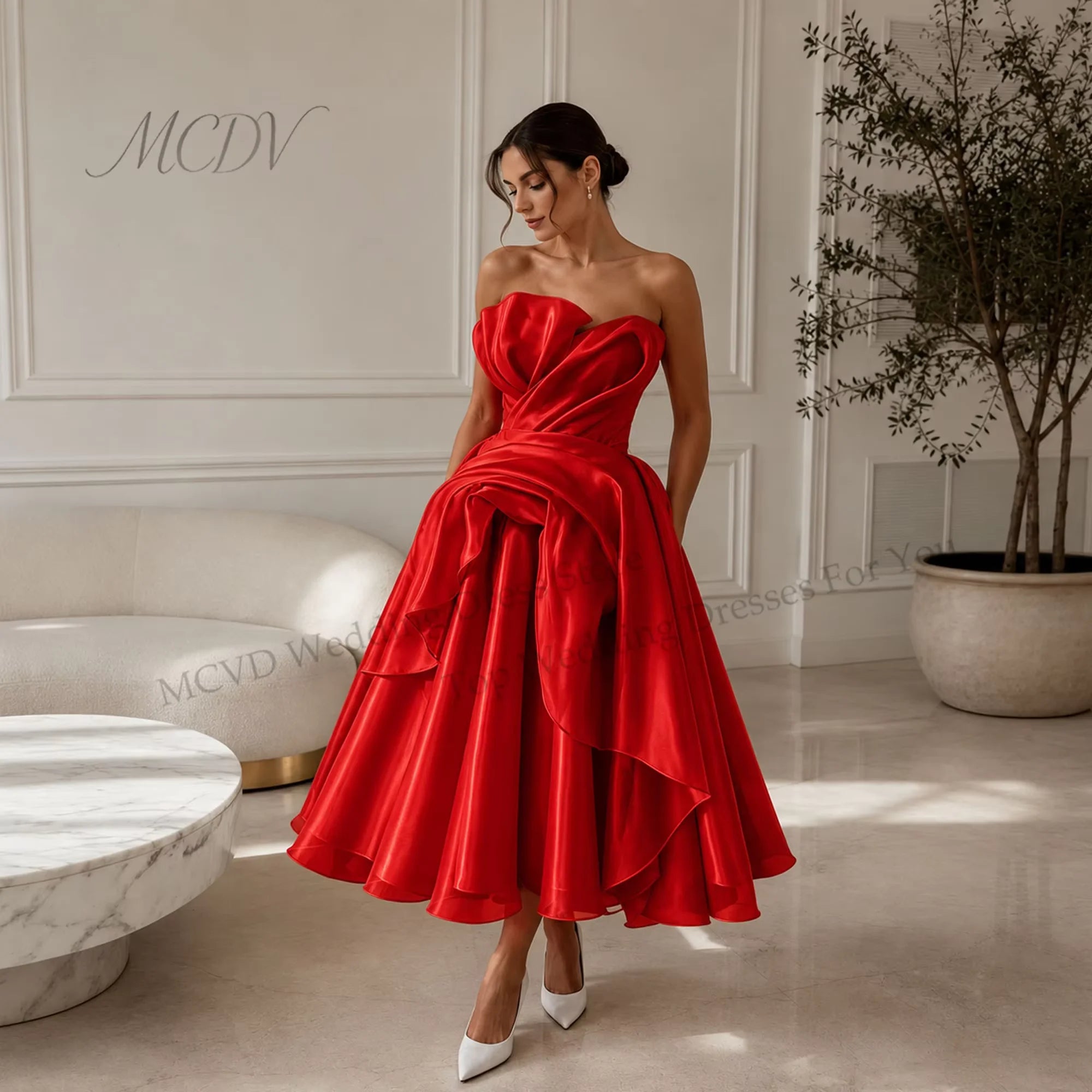 Midi Simple Wedding Dress 2026 Organza A Line Bridal Gown Corset Back Short Reception Dress Civil свадебное платье Customized