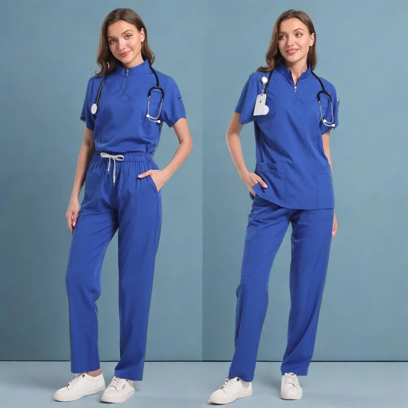 Wholesale Scrubs Uniforms Sets Medical Scrub Stretch Suit Healthcare Nursing Articles Unisex Surgical Uniforms Woman Men Uniform
