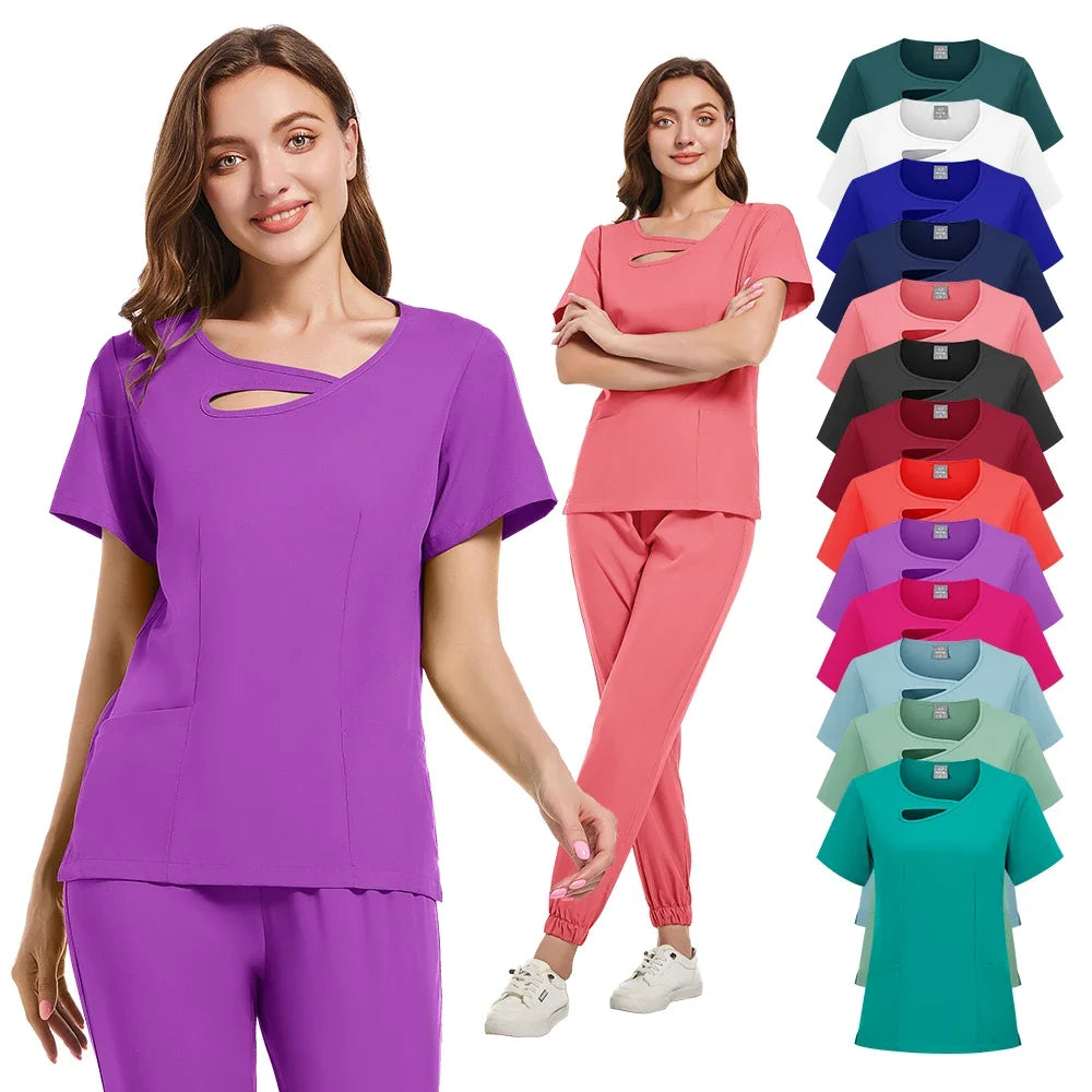 Multicolor Wholesale Clinical Scrubs Set Uniforms Beautician Lab Workwear Pocket Medical Nurse Nursing Uniforms Vet Work Clothes