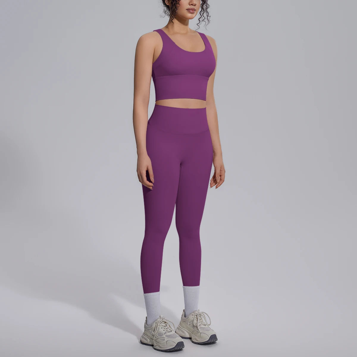 2PCS Yoga Set for Woman's Quick Drying Legging Outdoor Running Fitness Pants Summer Gym Backless Sports Bra with Chest Pad