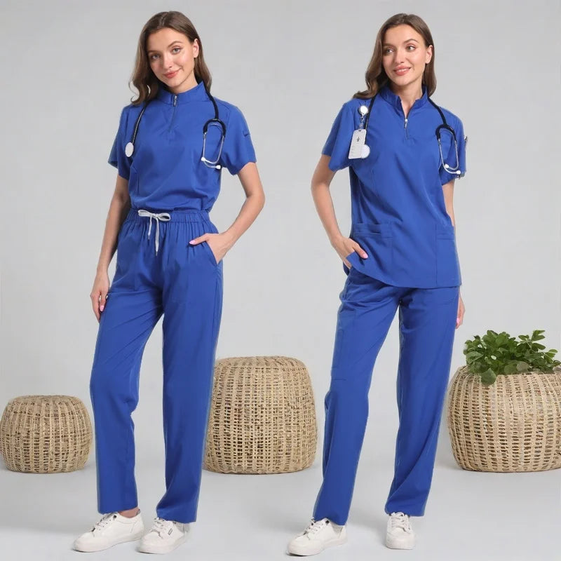 Wholesale Scrubs Uniforms Sets Medical Scrub Stretch Suit Healthcare Nursing Articles Unisex Surgical Uniforms Woman Men Uniform