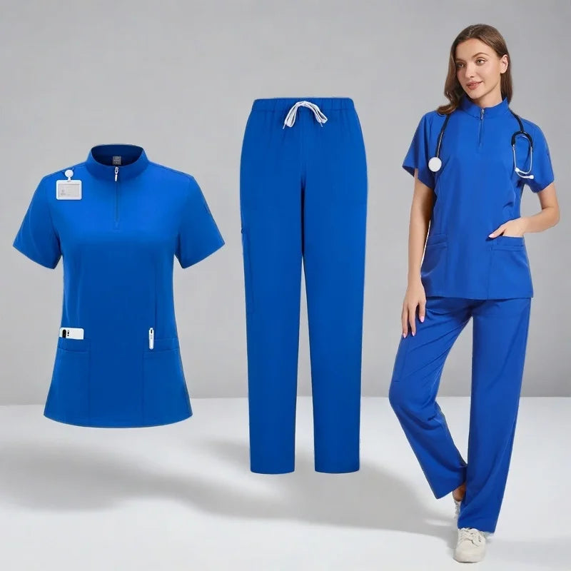 Wholesale Scrubs Uniforms Sets Medical Scrub Stretch Suit Healthcare Nursing Articles Unisex Surgical Uniforms Woman Men Uniform