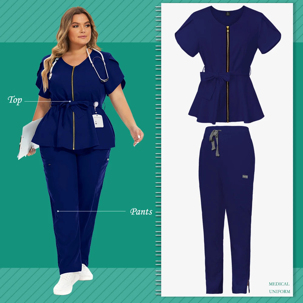 Hot Sales Scrub Sets Uniform Women Joggers Breathable Dentist Veterinary Scrubs Pet Store Pharmacy Worker Uniforms Fashion Scrub