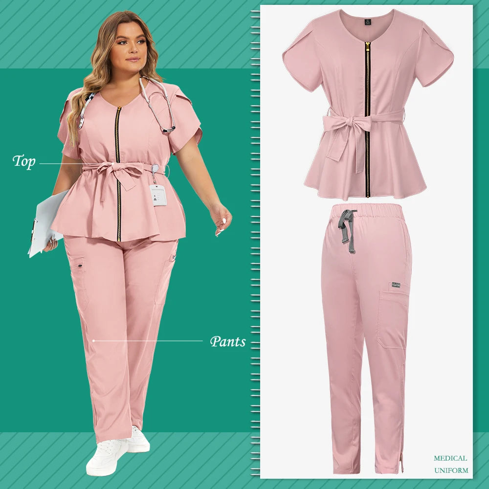 Hot Sales Scrub Sets Uniform Women Joggers Breathable Dentist Veterinary Scrubs Pet Store Pharmacy Worker Uniforms Fashion Scrub