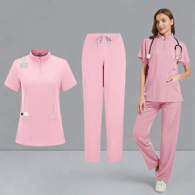 Wholesale Scrubs Uniforms Sets Medical Scrub Stretch Suit Healthcare Nursing Articles Unisex Surgical Uniforms Woman Men Uniform