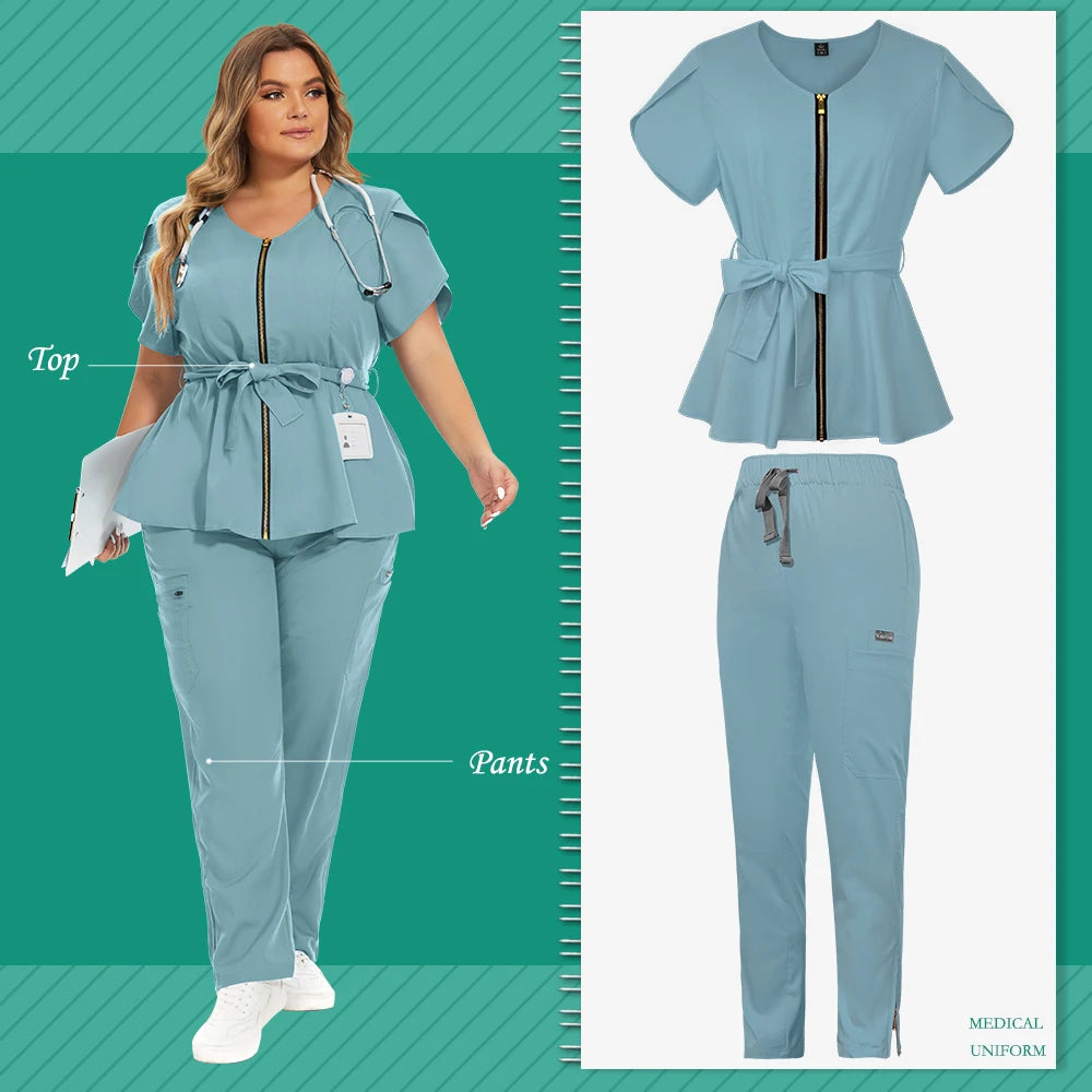 Hot Sales Scrub Sets Uniform Women Joggers Breathable Dentist Veterinary Scrubs Pet Store Pharmacy Worker Uniforms Fashion Scrub
