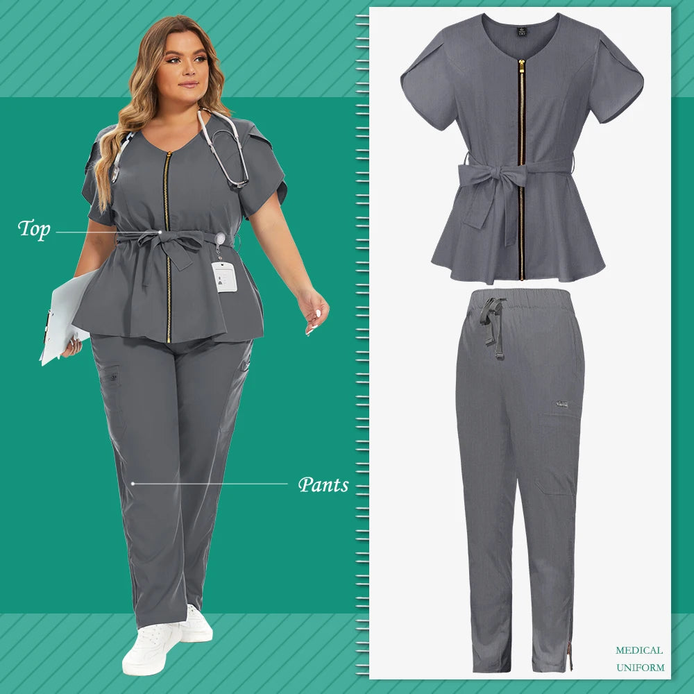 Hot Sales Scrub Sets Uniform Women Joggers Breathable Dentist Veterinary Scrubs Pet Store Pharmacy Worker Uniforms Fashion Scrub