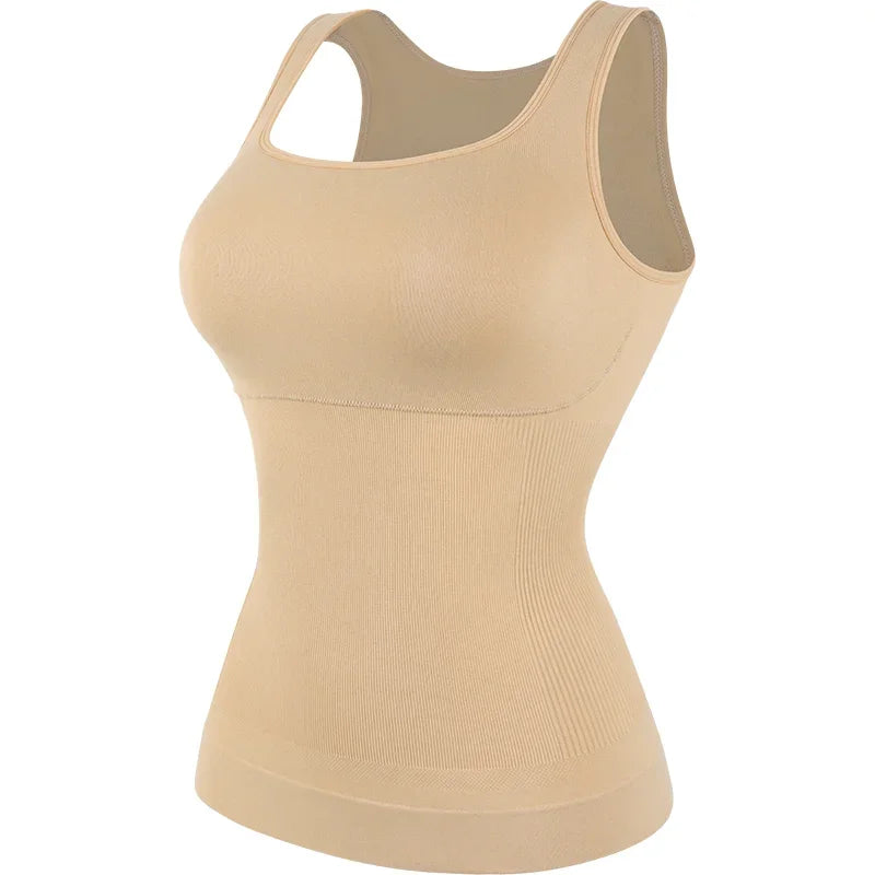 Shapewear for Women Seamless Camisole Compression Vest Tummy Control Body Shaper Waist Trainer Underwear Square Neck Tank Top