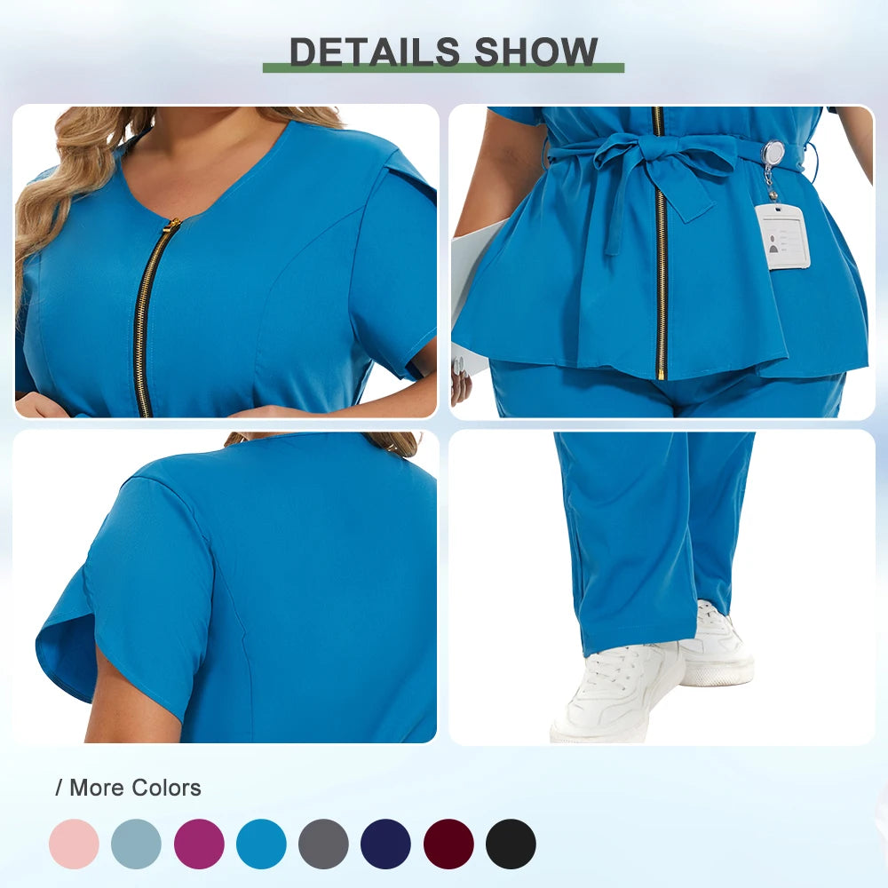 Hot Sales Scrub Sets Uniform Women Joggers Breathable Dentist Veterinary Scrubs Pet Store Pharmacy Worker Uniforms Fashion Scrub
