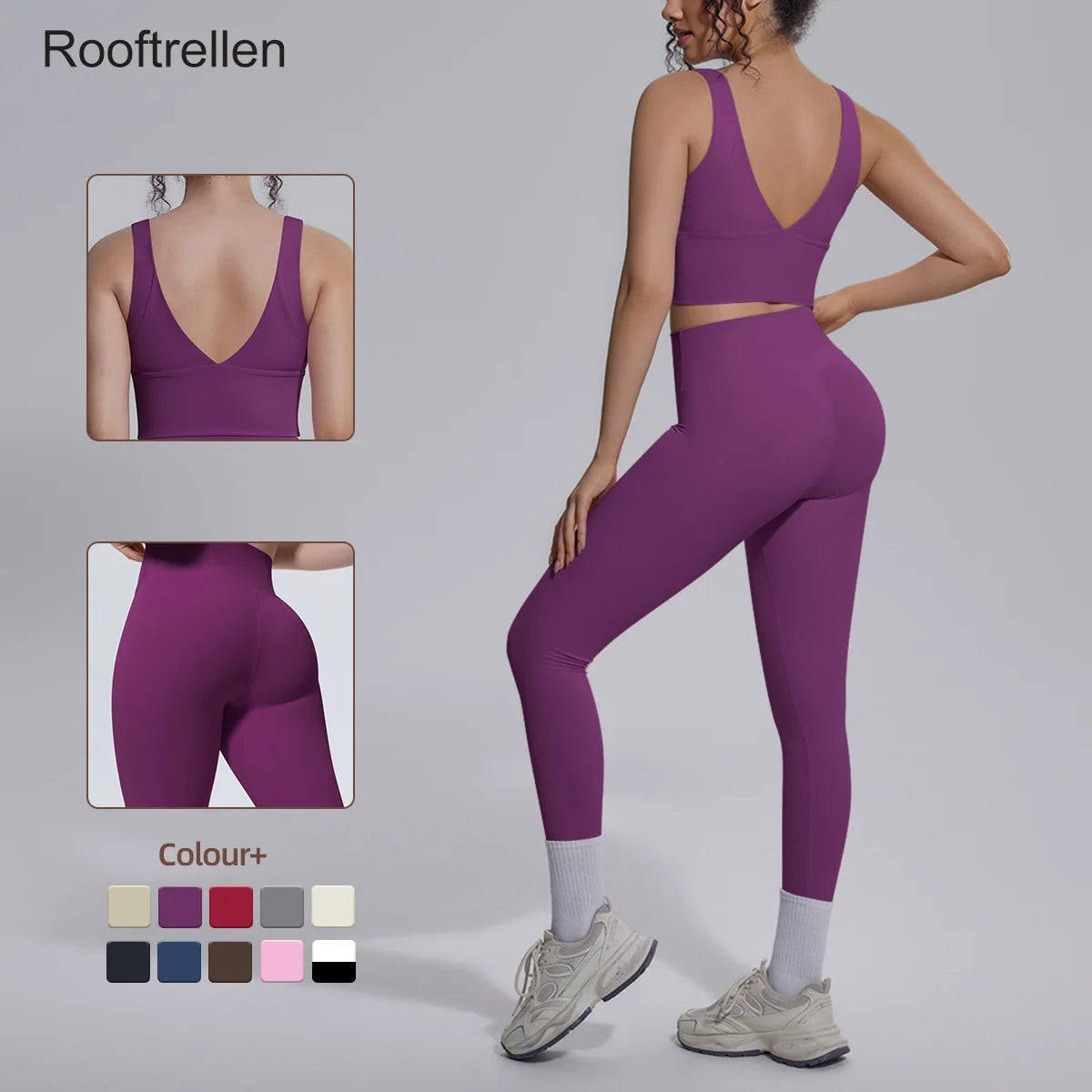 2PCS Yoga Set for Woman's Quick Drying Legging Outdoor Running Fitness Pants Summer Gym Backless Sports Bra with Chest Pad