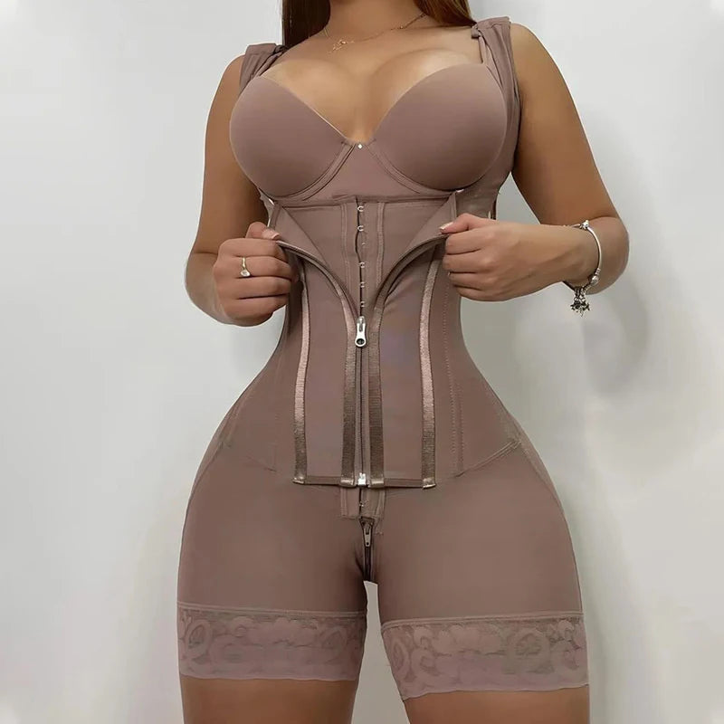 Women Body Shapewear Bbl Double Compression Full Body Stage 2 Faja Bodysuit Ass Stuff Push Up Flat Stomach Modeling Corset