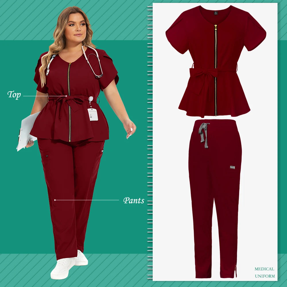 Hot Sales Scrub Sets Uniform Women Joggers Breathable Dentist Veterinary Scrubs Pet Store Pharmacy Worker Uniforms Fashion Scrub