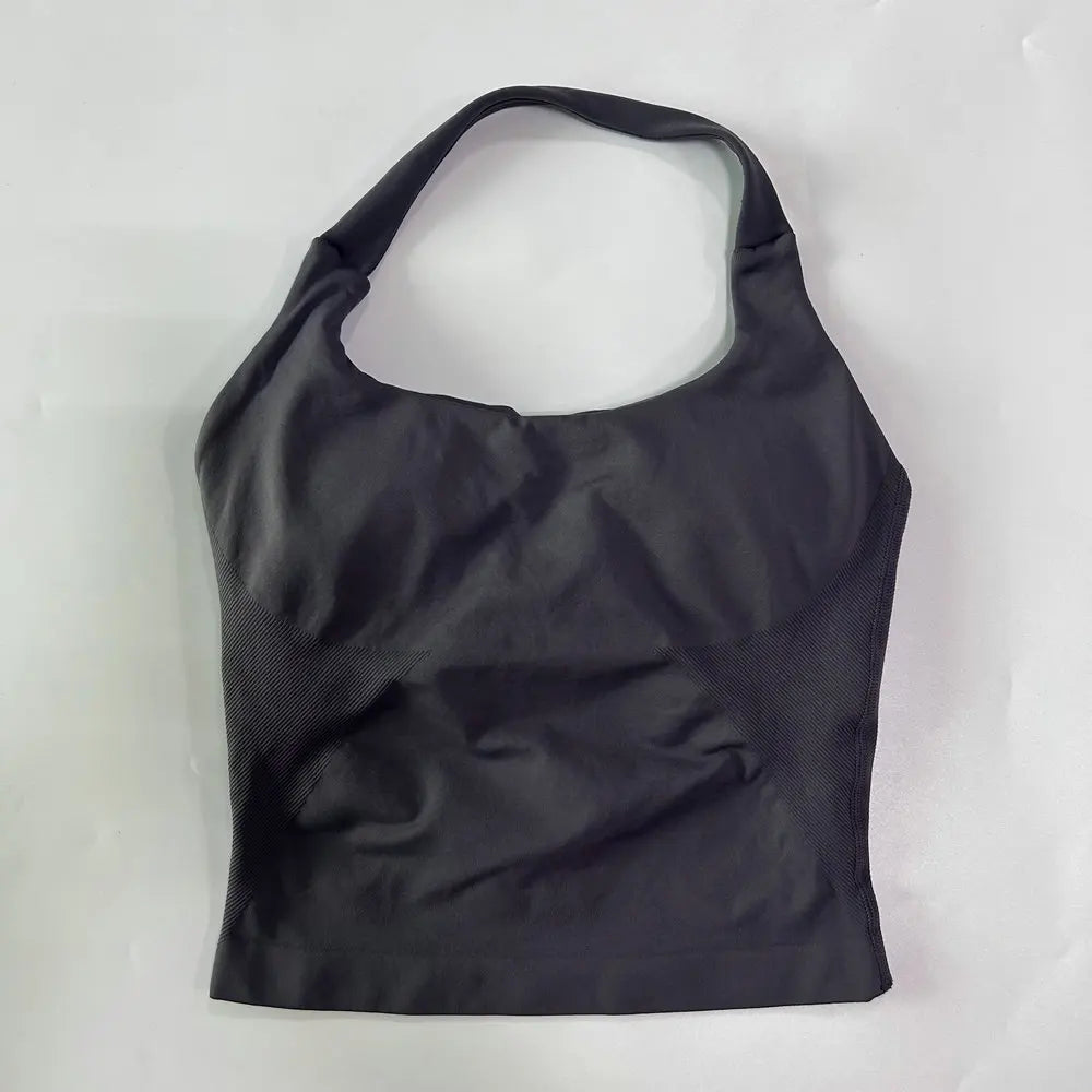 2pcs Women's Gym Set Backless Tank Top High Waist Scrunch Shorts Seamless Fitness Activewear Workout Suit