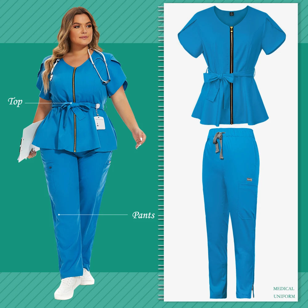 Hot Sales Scrub Sets Uniform Women Joggers Breathable Dentist Veterinary Scrubs Pet Store Pharmacy Worker Uniforms Fashion Scrub