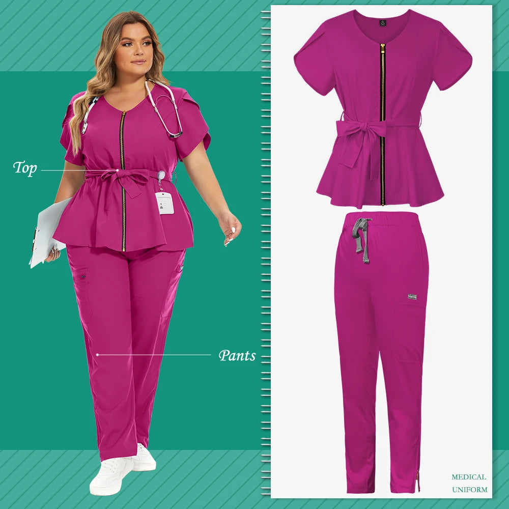 Hot Sales Scrub Sets Uniform Women Joggers Breathable Dentist Veterinary Scrubs Pet Store Pharmacy Worker Uniforms Fashion Scrub