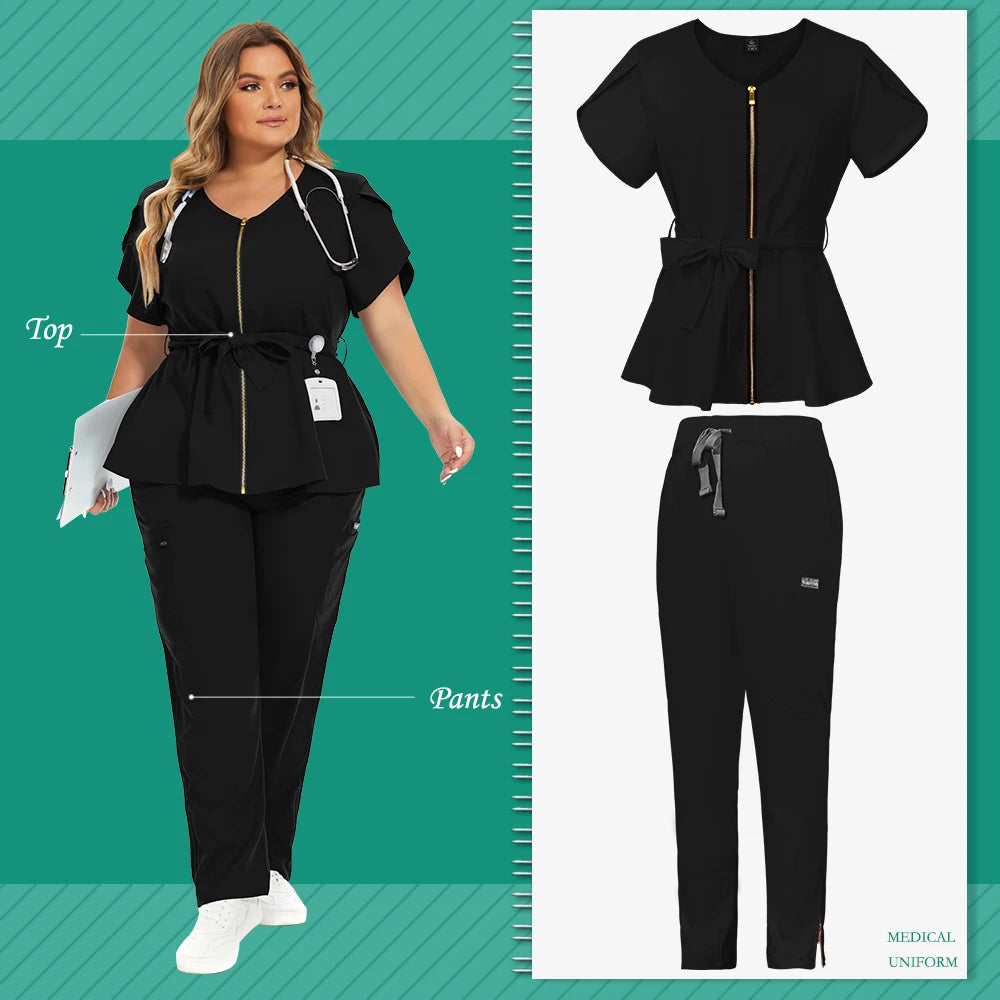 Hot Sales Scrub Sets Uniform Women Joggers Breathable Dentist Veterinary Scrubs Pet Store Pharmacy Worker Uniforms Fashion Scrub