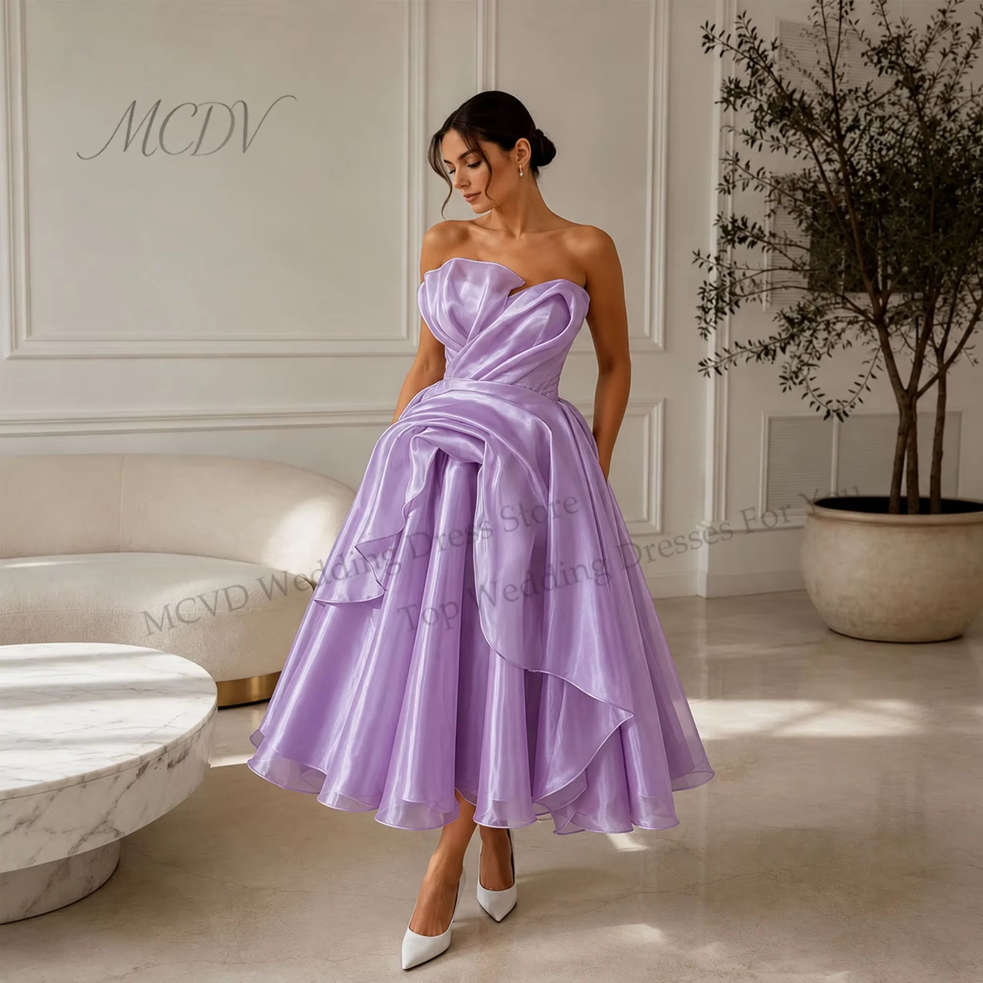 Midi Simple Wedding Dress 2026 Organza A Line Bridal Gown Corset Back Short Reception Dress Civil свадебное платье Customized