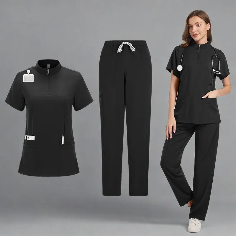 Wholesale Scrubs Uniforms Sets Medical Scrub Stretch Suit Healthcare Nursing Articles Unisex Surgical Uniforms Woman Men Uniform