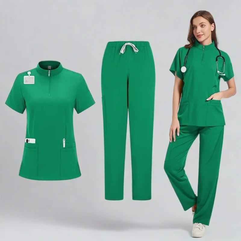 Wholesale Scrubs Uniforms Sets Medical Scrub Stretch Suit Healthcare Nursing Articles Unisex Surgical Uniforms Woman Men Uniform