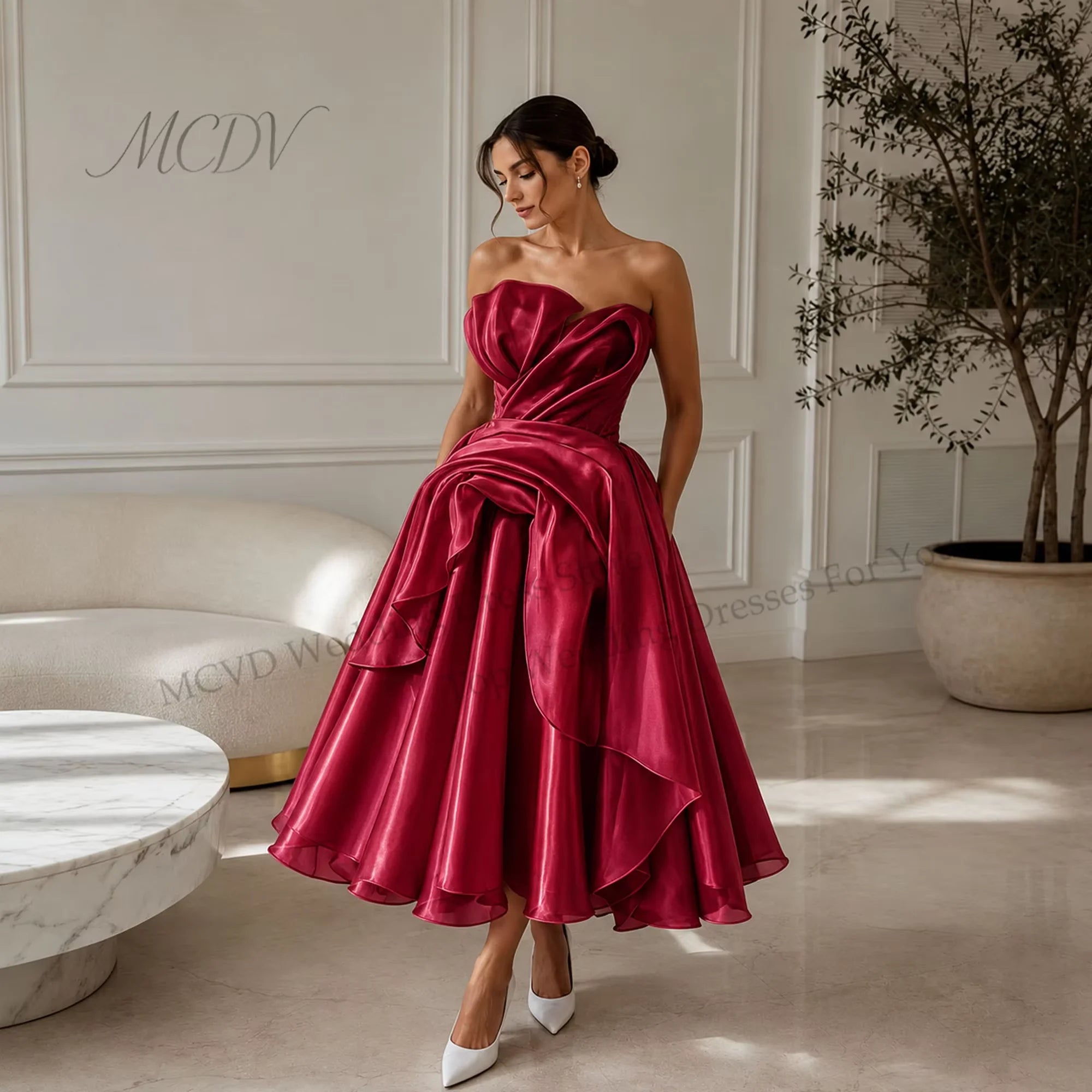 Midi Simple Wedding Dress 2026 Organza A Line Bridal Gown Corset Back Short Reception Dress Civil свадебное платье Customized